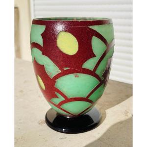 Vase Art Deco Schneider - Le Verre Français 