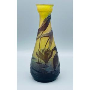 Vase Art Nouveau Aux Nénuphars Emile Gallé Nancy 1900