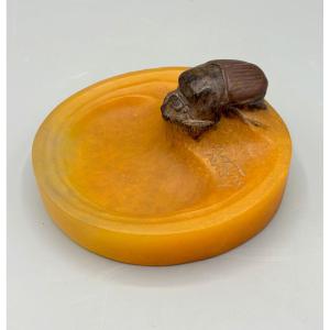 Vide Poche Pate De Verre Art Nouveau "Scarabée" Amalric Walter et Henri Bergé