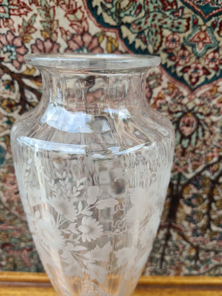 Large Pair Of Cut Crystal Vase-photo-8