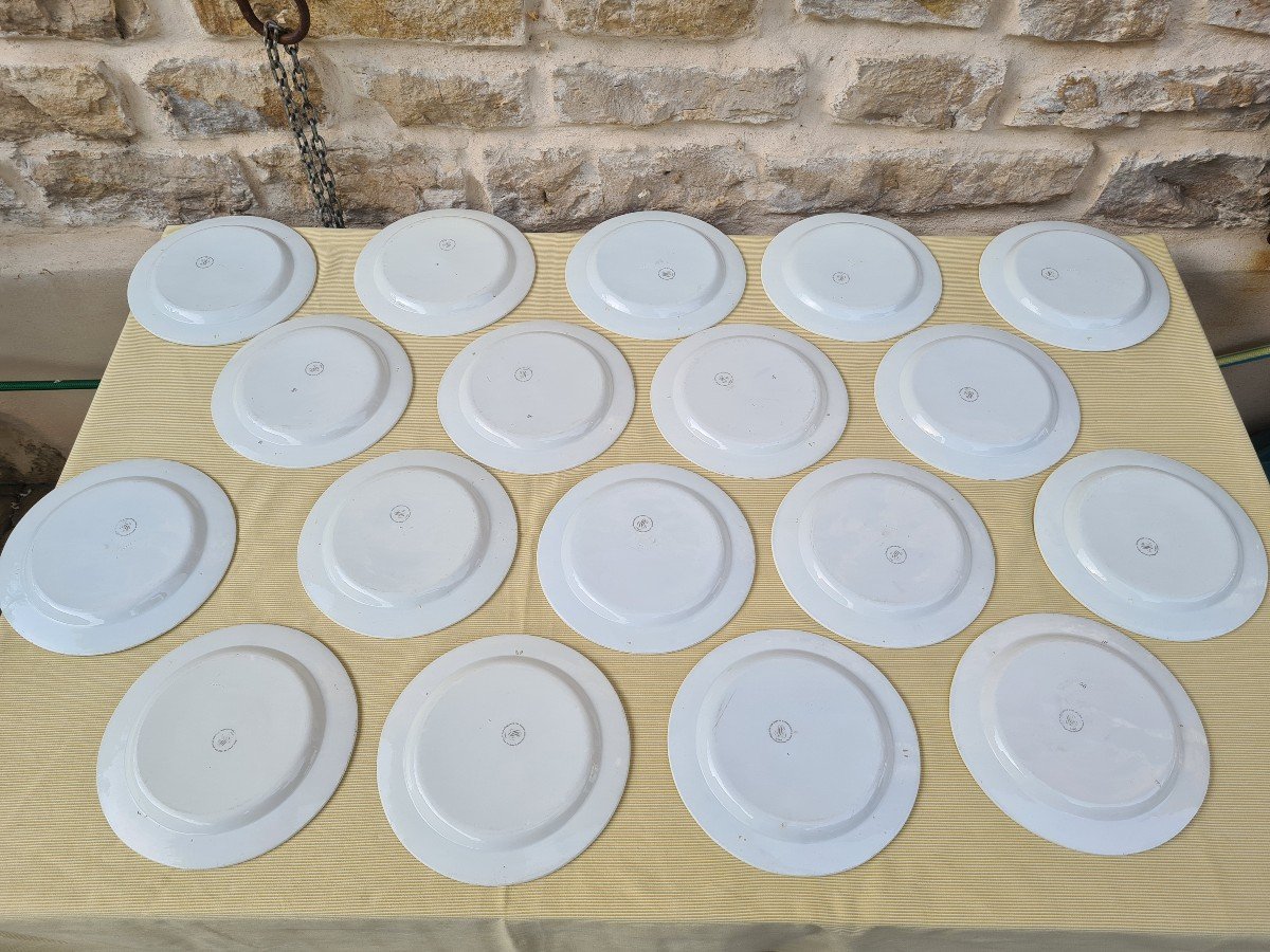 18 Plates In Fine Creil Earthenware Early 19th-photo-4