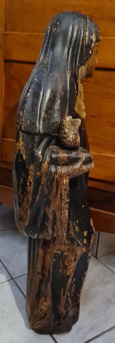 Saint Marguerite Statue In Polychrome Resinous-photo-2