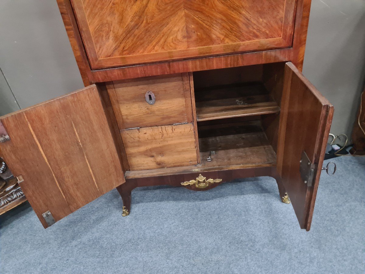 Marquetry Secretary, 18th Stamped Paveaux-photo-3