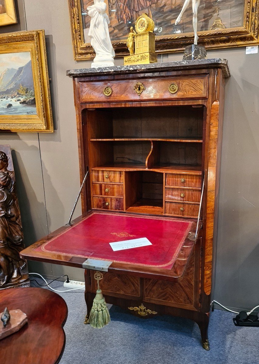 Marquetry Secretary, 18th Stamped Paveaux