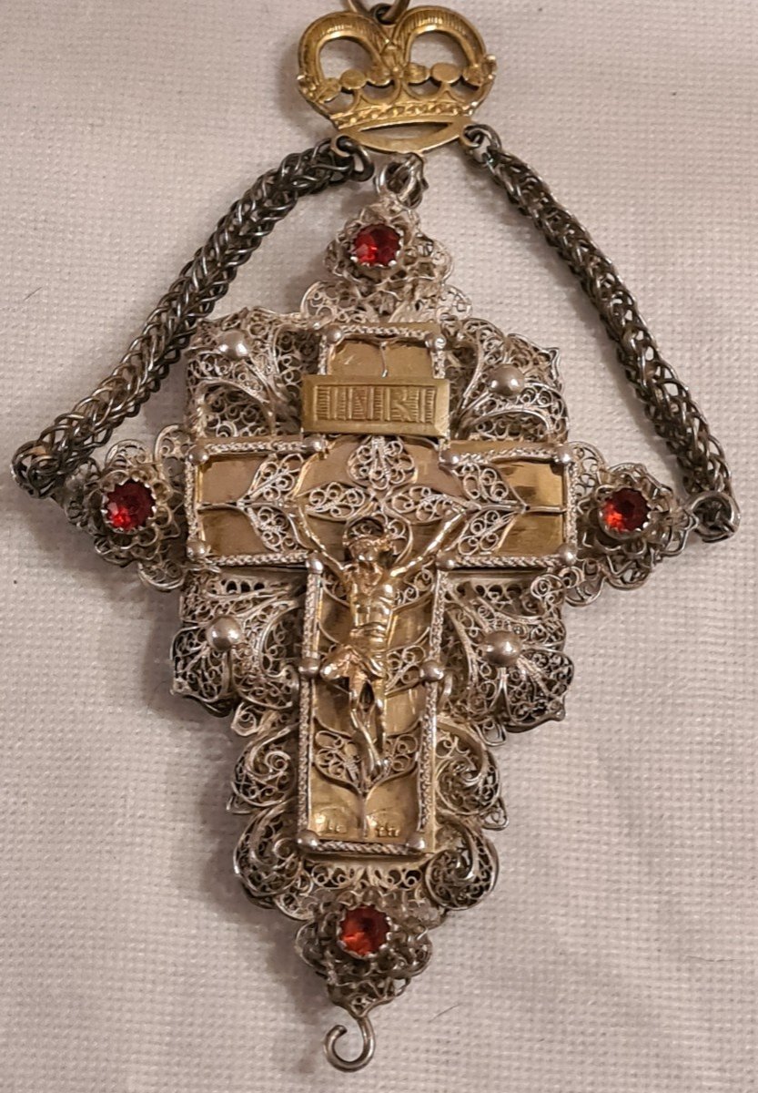 Croix Filigranée En Argent  Et Placage Orthodoxe -photo-8