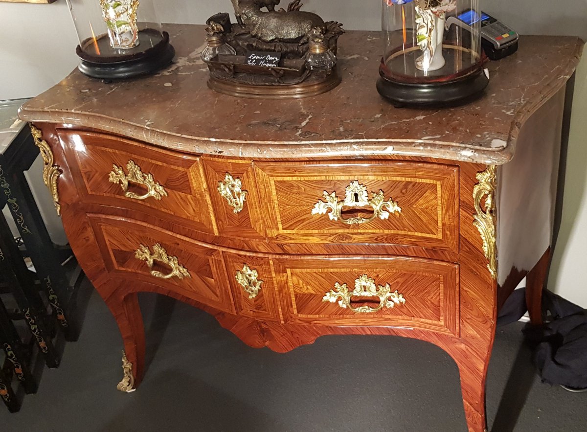 Commode Louis XV En Bois De Violette-photo-3