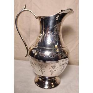 Ewer Pitcher In Silver Metal