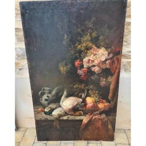Oil On Canvas, Still Life With Mallards, Signed Leroy Saint Aubert