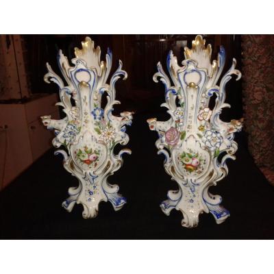 Pair Of Old Paris Vases