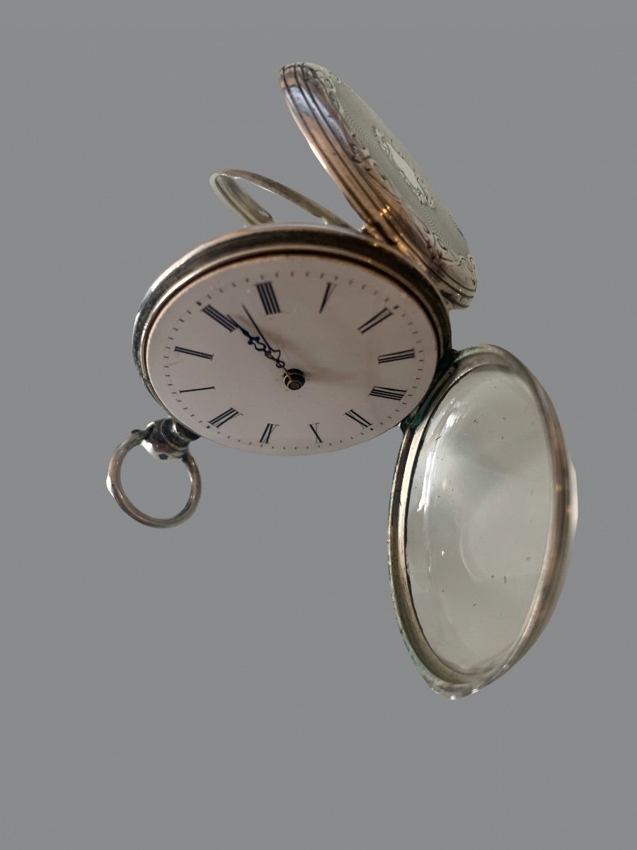 Pocket Watch, Solid Silver, 19th Century.-photo-3