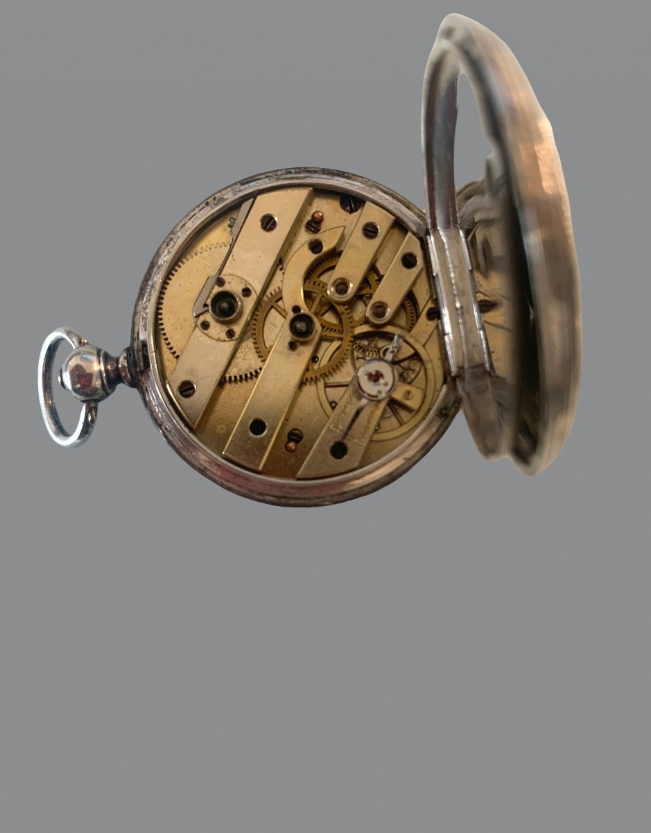 Pocket Watch, Solid Silver, 19th Century.-photo-4