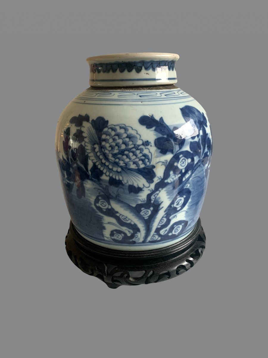 Pot à Gingembre Couvert en Porcelaine de Chine émaillée.-photo-4