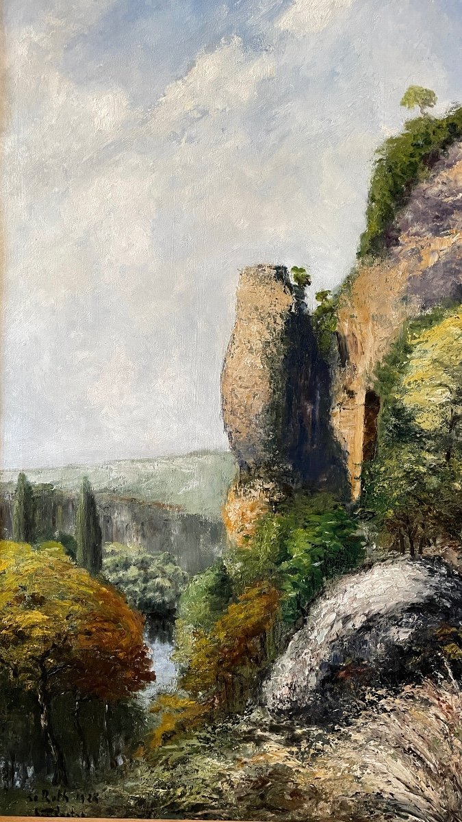 Diptych Of A Dordogne And Périgord Landscape, Dated 1928-photo-6