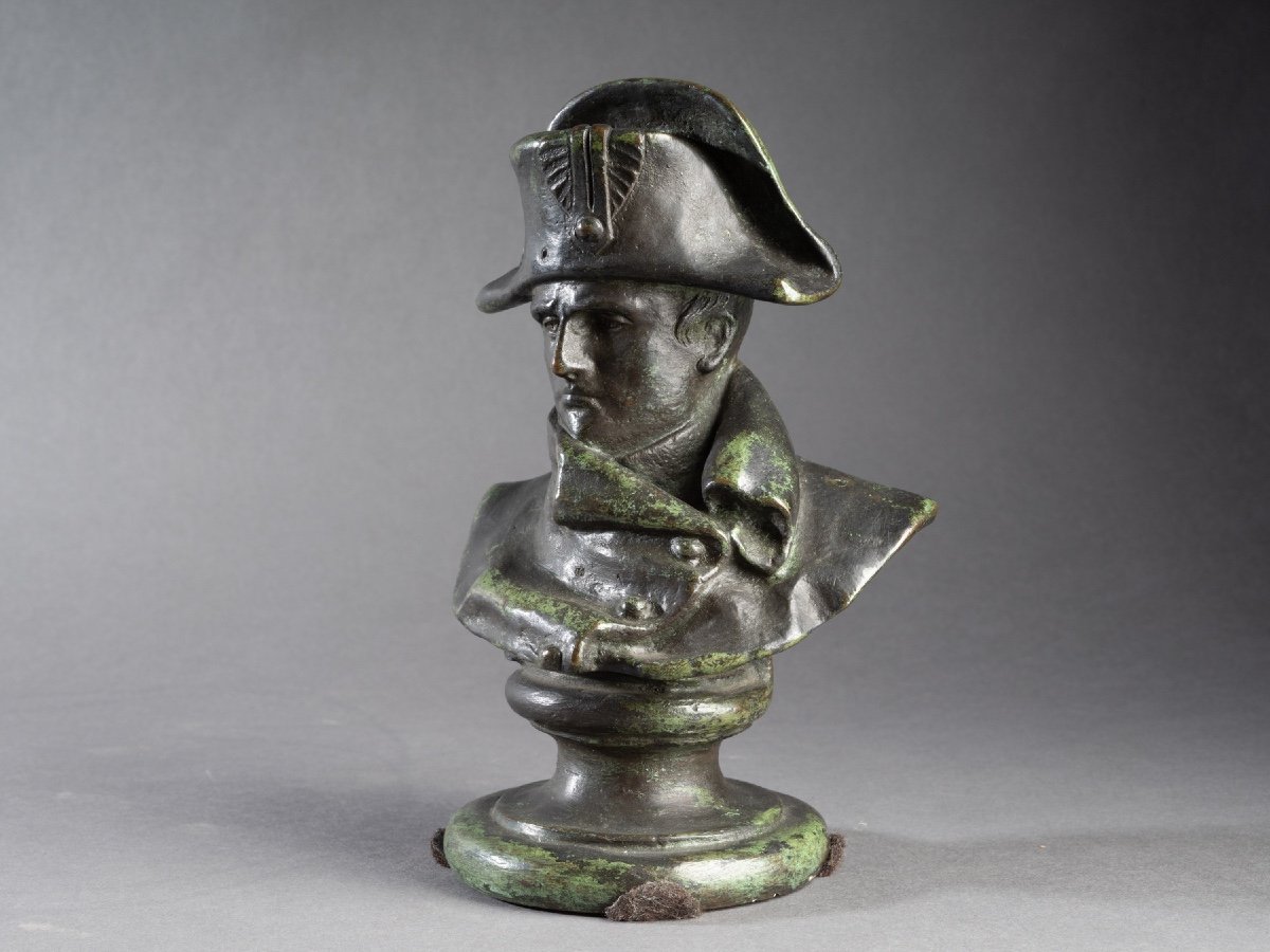 Small Bronze Bust Of Napoleon I, 19th Century-photo-3