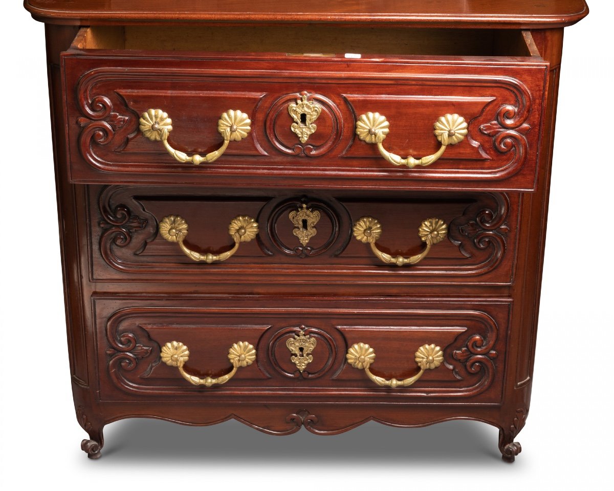 Small Mahogany Chest Of Drawers, 18th Century-photo-3