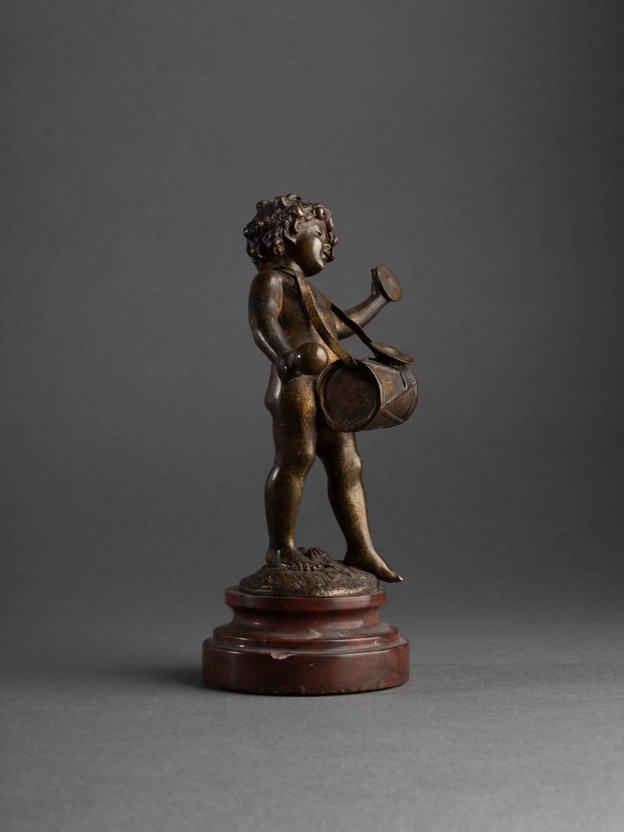 Bronze D’un Putto Musicien, Auguste Moreau (1834 - 1917) -photo-4