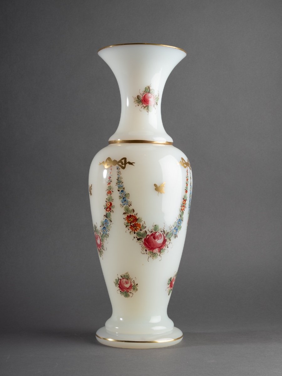 Large Opaline Vase, 19th Century-photo-2