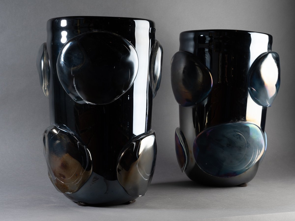 Deux Vases Sergio Costantini, Murano, Années 1980