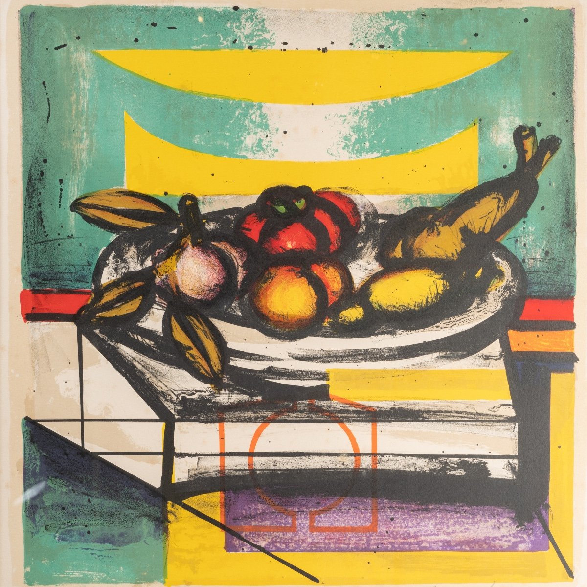 Lithograph Of A Still Life Signed Franz Priking (1929-1979)-photo-2