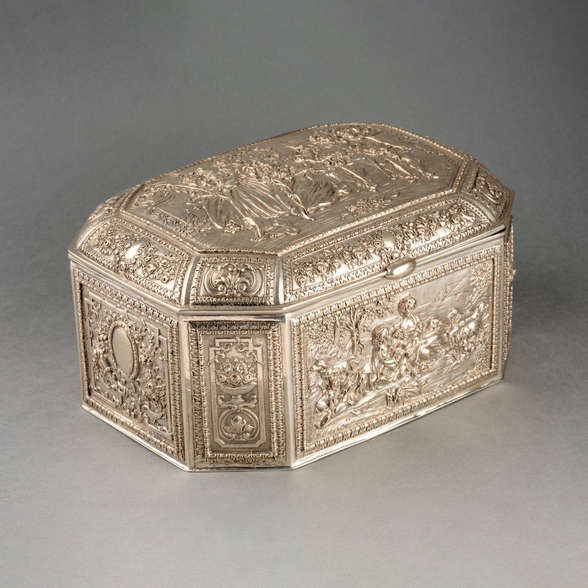 Solid Silver And Vermeil Box, Germany, Late 19th Century-photo-3