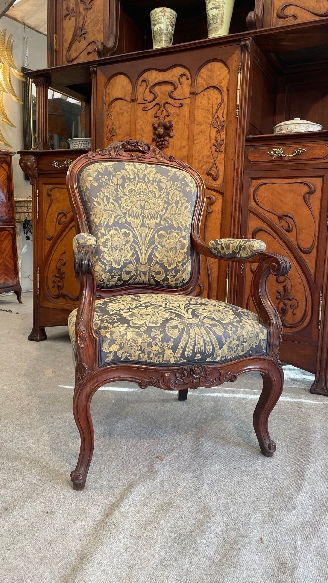 Louis XV Style Armchair « à La Reine », 19th Century