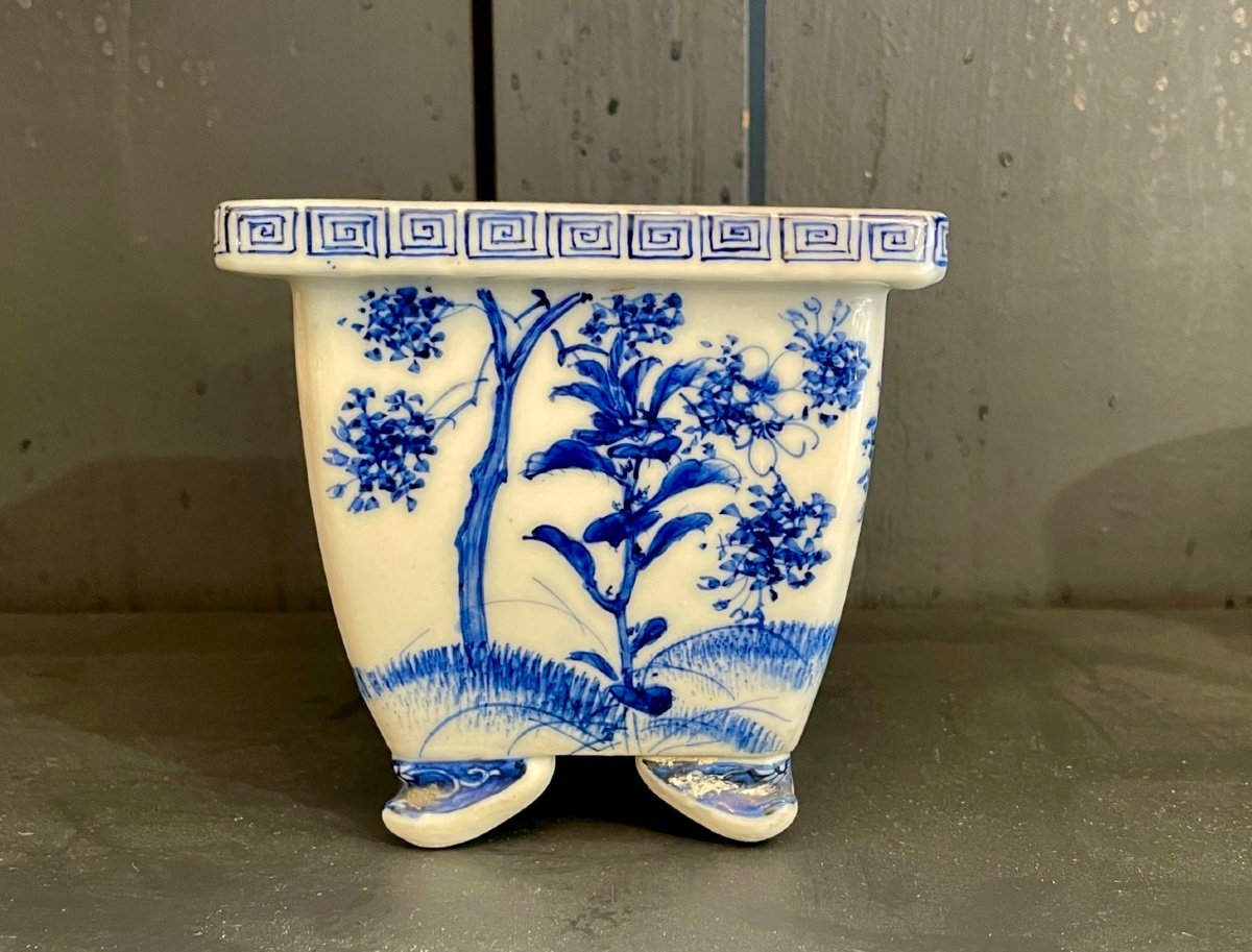 Small Chinese Porcelain Planter, 20th Century-photo-4