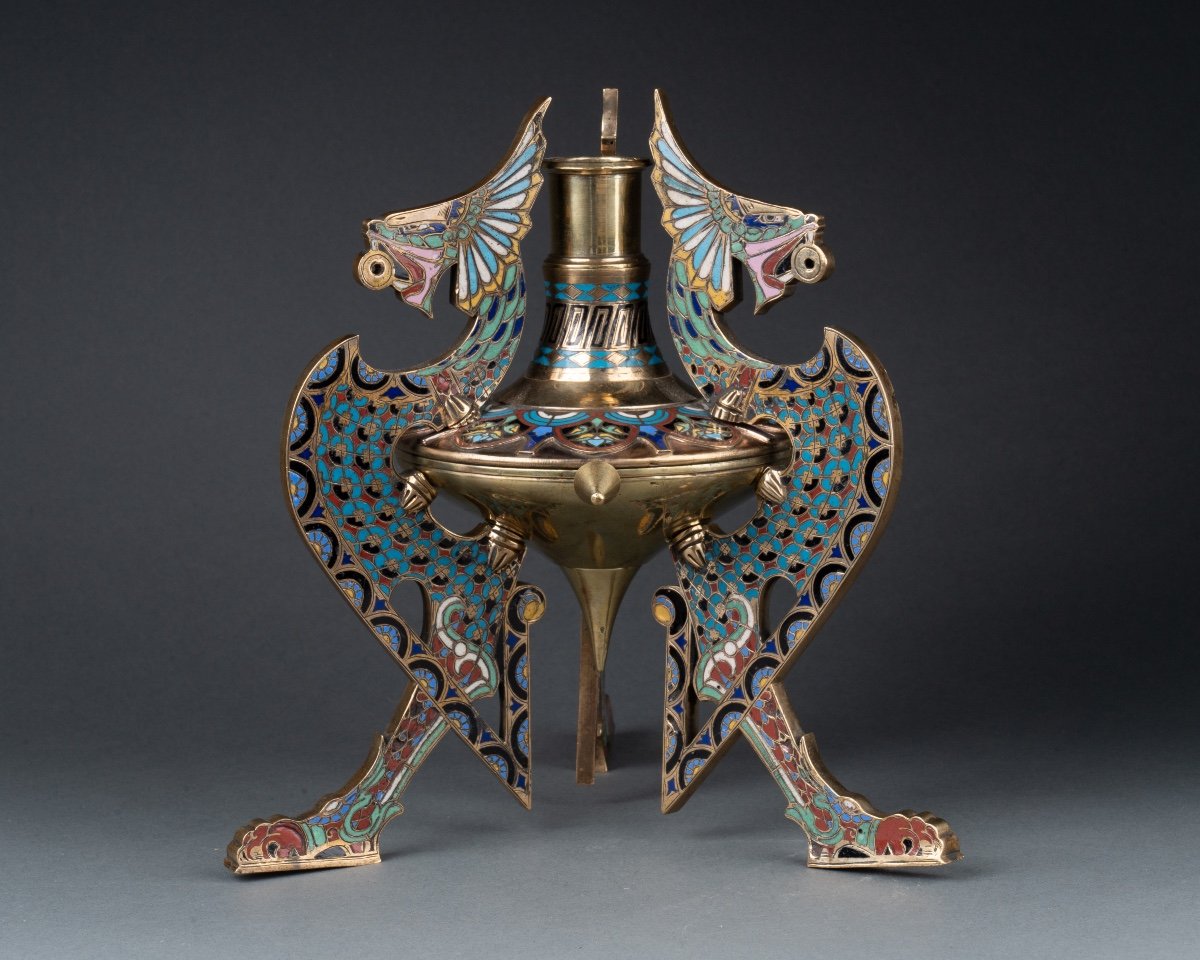 Cloisonne Enamel Candle Holder, 19th Century