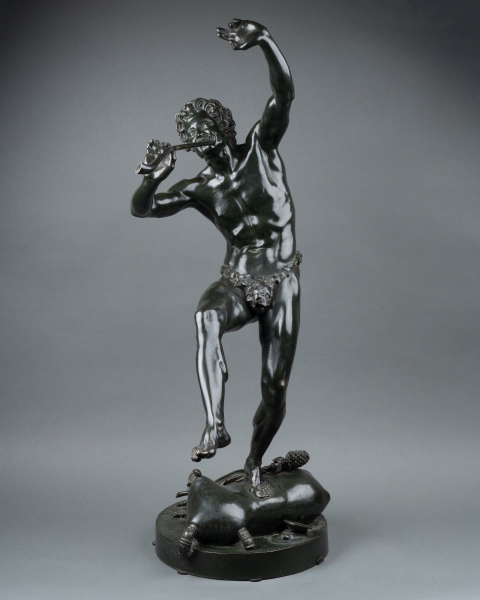 Dancing Fauna, Bronze After Eugène Louis Lequesne (1815-1887), Susse Frères Founders