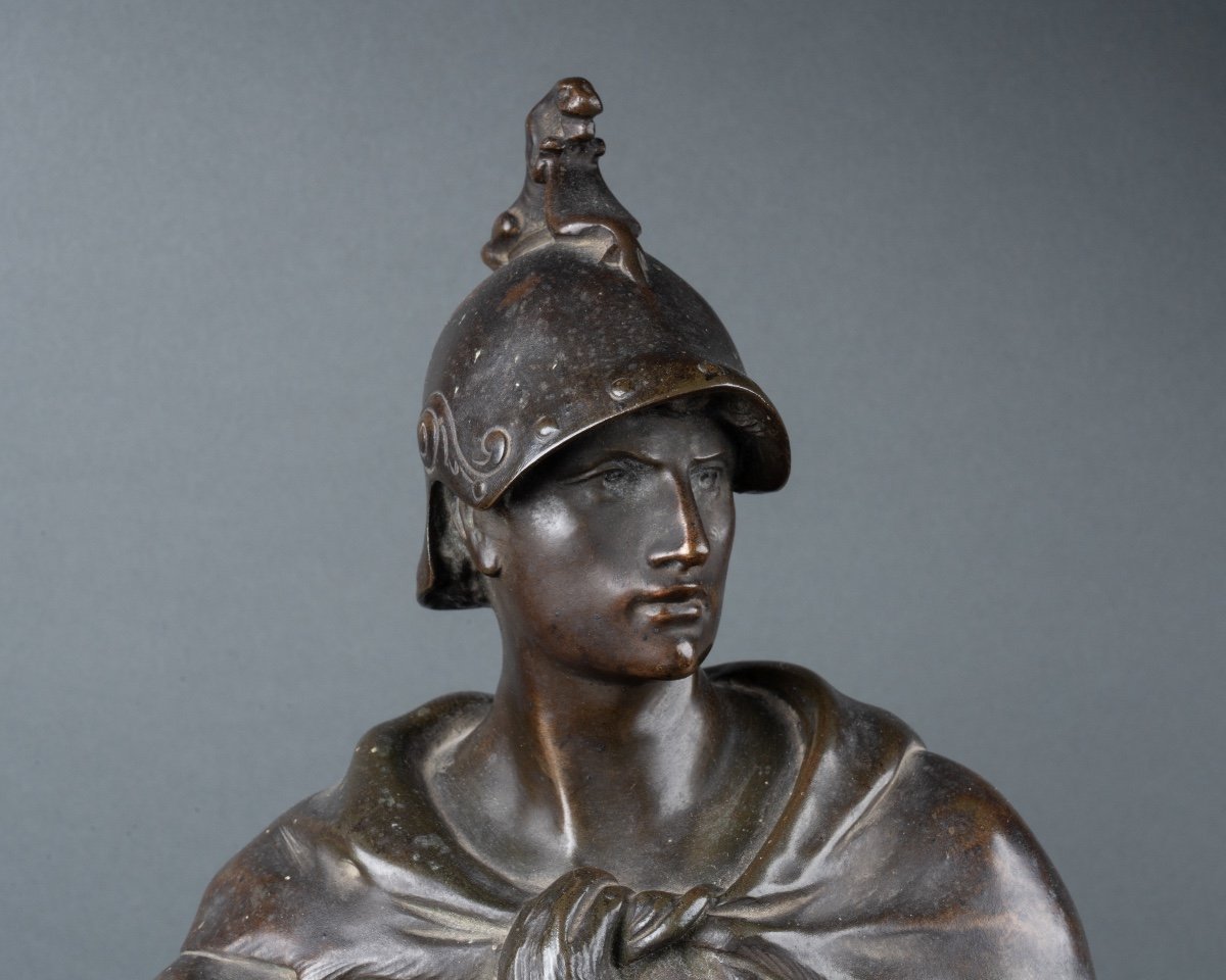 Allegory Of Duty, Bronze After émile Picault, Last Quarter Of The 19th Century-photo-6