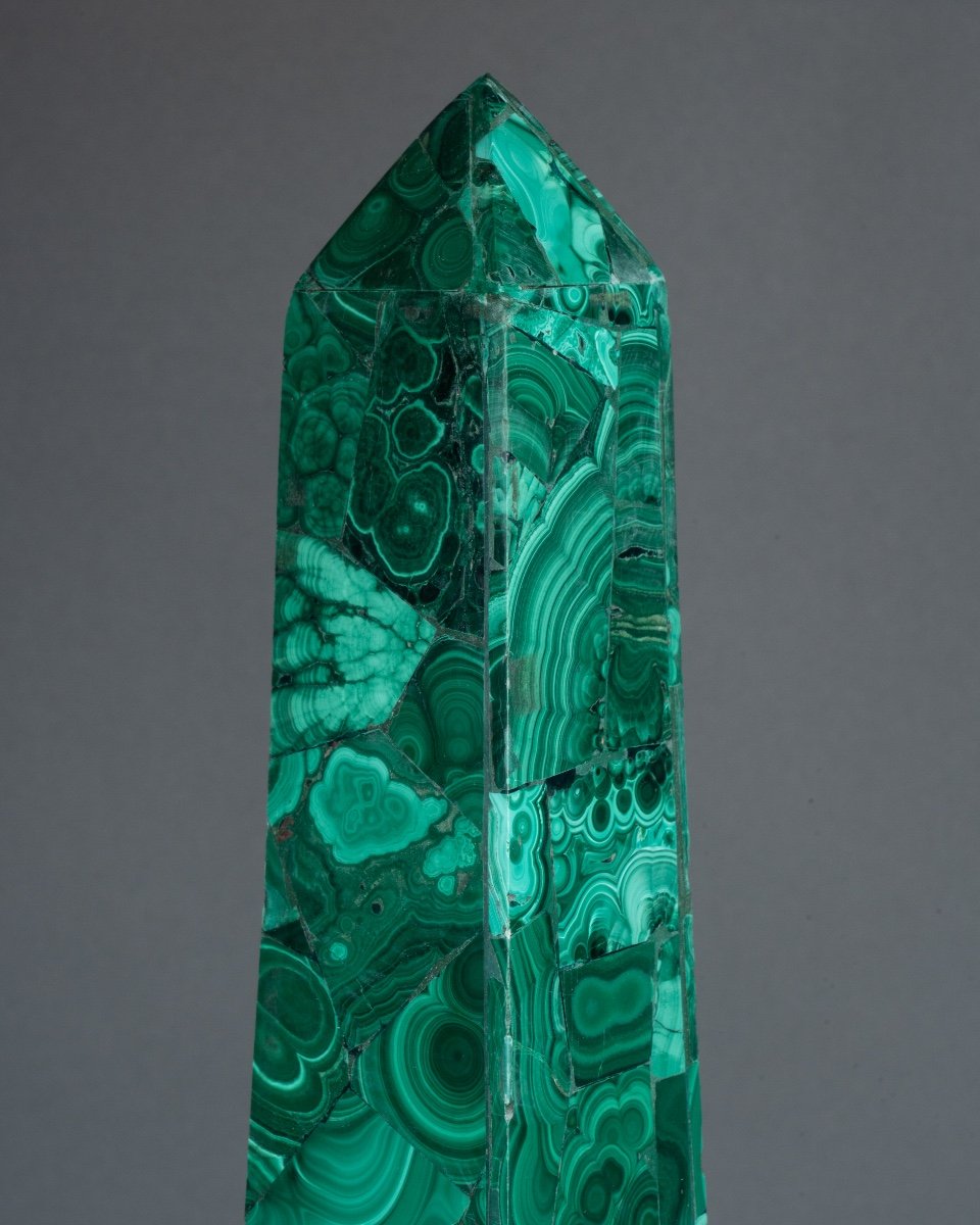 Pair Of Malachite Obelisks, 19th Century-photo-3