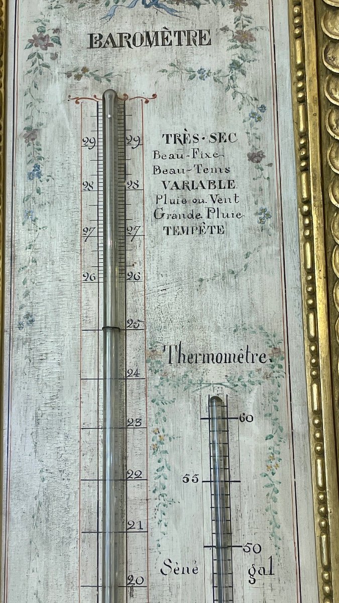 Baromètre Et Thermomètre Néoclassiques, XVIIIe Siècle-photo-5
