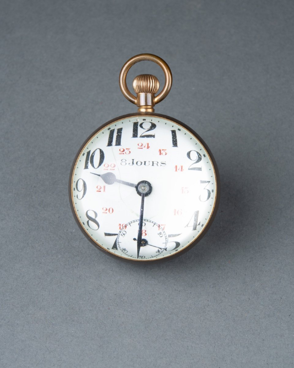 Pocket Watch Holder And Globe Watch Paperweight, 19th Century-photo-3