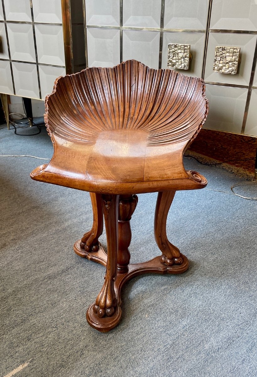 Shell-shaped Musician's Seat, 19th Century-photo-3