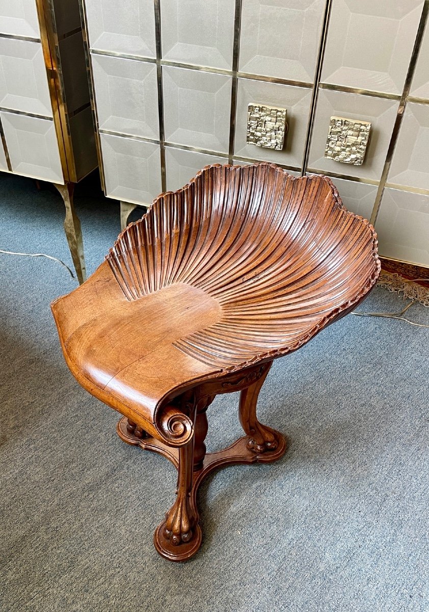 Shell-shaped Musician's Seat, 19th Century-photo-8