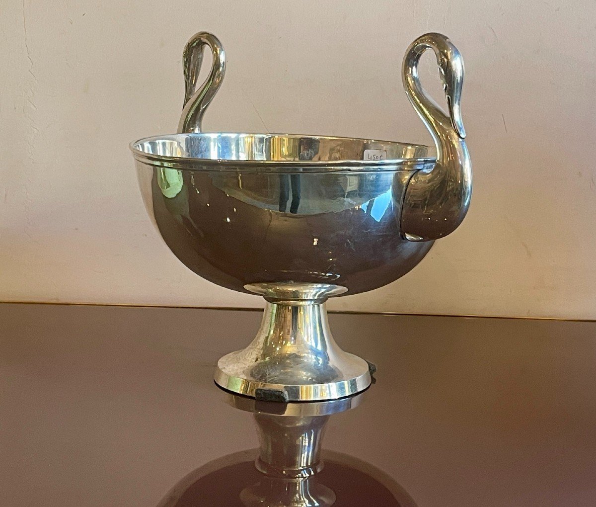 Art Deco Punch Bowl In Silver Plated Metal, 20th Century-photo-3