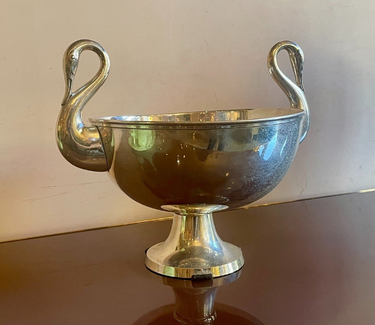 Art Deco Punch Bowl In Silver Plated Metal, 20th Century-photo-7