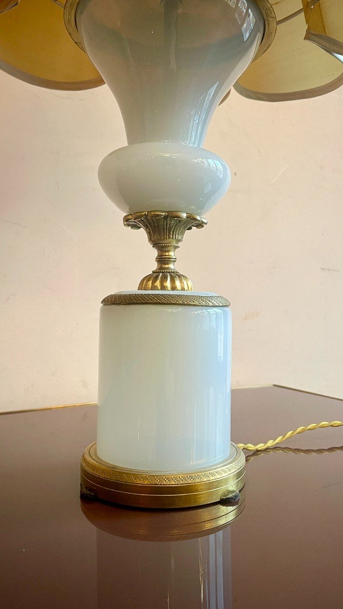 Lampe En Opaline « bulle De Savon », XIXe Siècle -photo-3