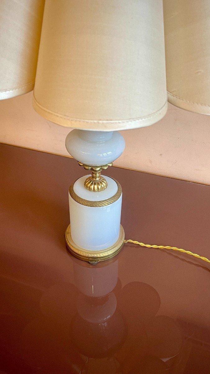 Lampe En Opaline « bulle De Savon », XIXe Siècle -photo-4