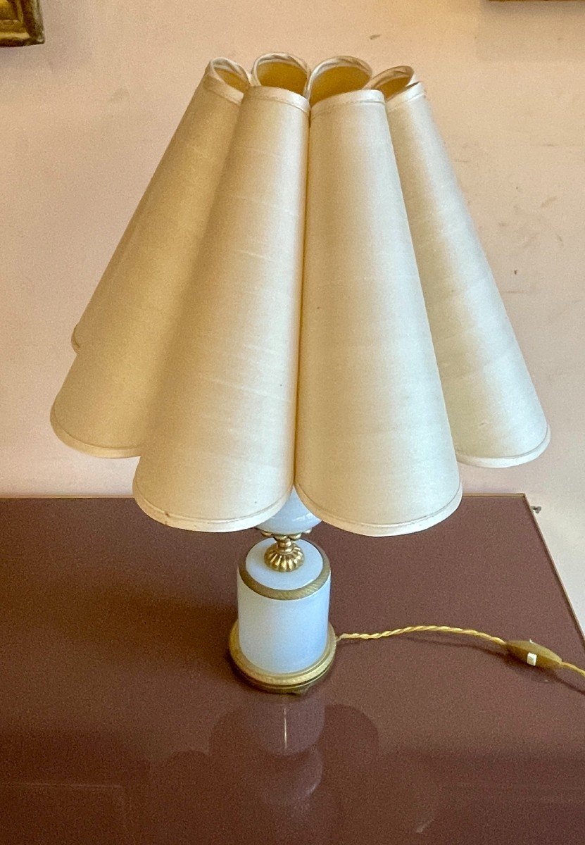 Lampe En Opaline « bulle De Savon », XIXe Siècle -photo-3