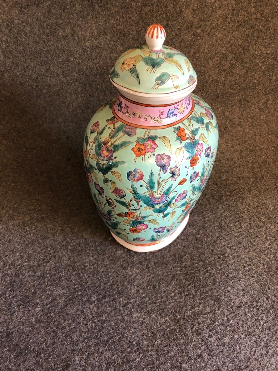 Covered Vase In Glazed Ceramic. China, 19th Century-photo-3