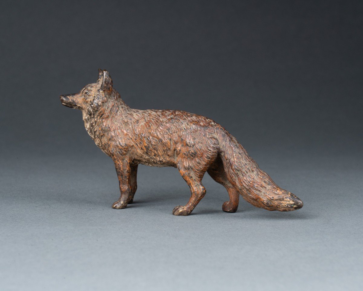 Red Fox, 19th Century Vienna Bronze-photo-3