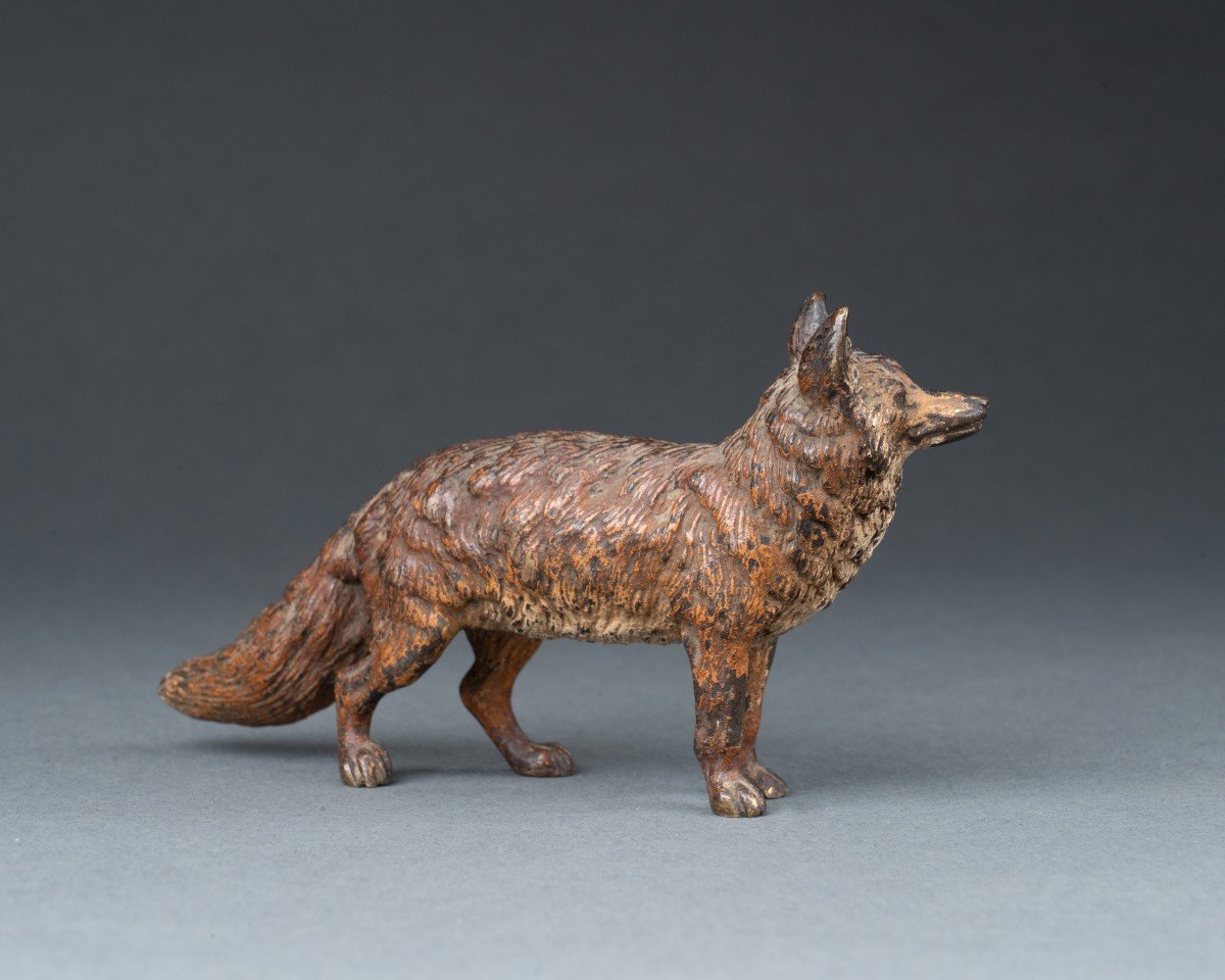 Red Fox, 19th Century Vienna Bronze-photo-4