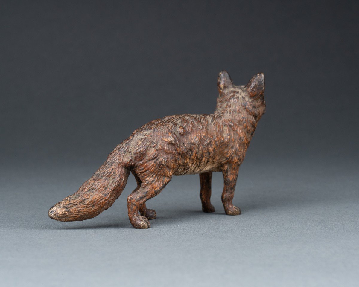 Red Fox, 19th Century Vienna Bronze-photo-3