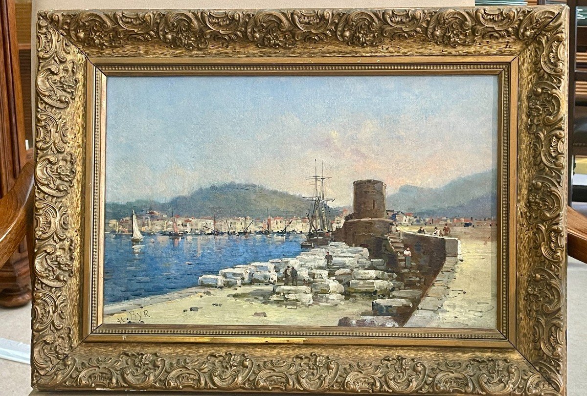 View Of The Port Of Cassis, Oil On Canvas, 20th Century