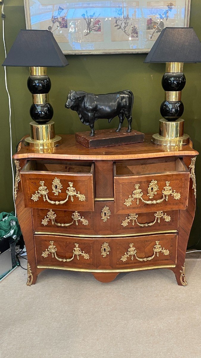 Louis XV Chest-of-drawers With Pinched Sides, 18th Century-photo-6