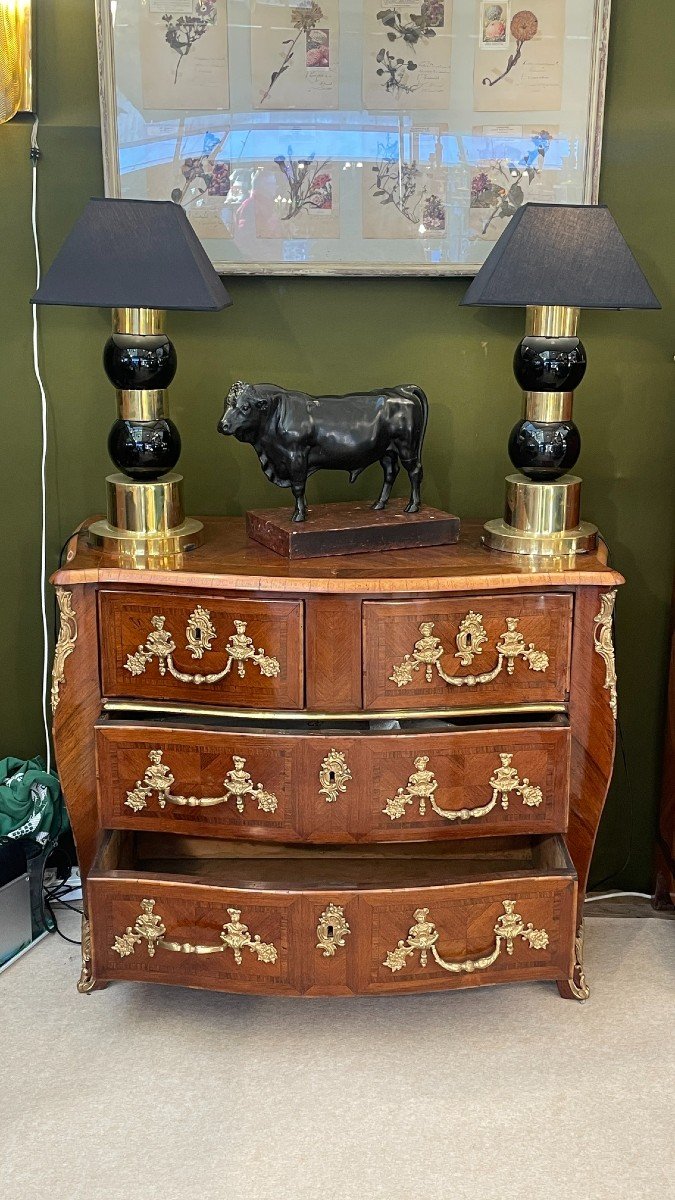 Louis XV Chest-of-drawers With Pinched Sides, 18th Century-photo-7