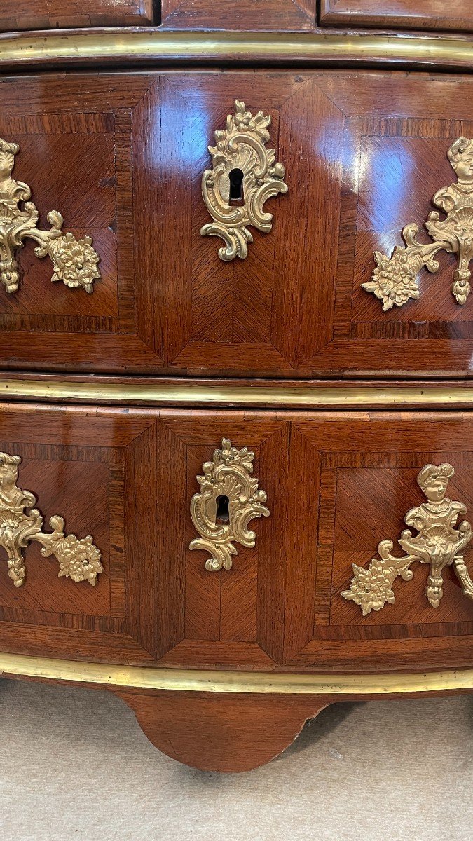 Louis XV Chest-of-drawers With Pinched Sides, 18th Century-photo-8