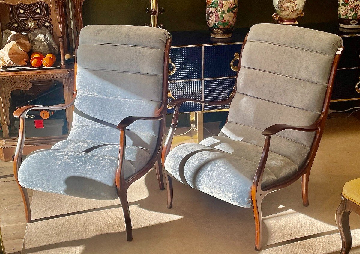 Pair Of Corolla Armchairs. Italian Design, 20th Century-photo-4