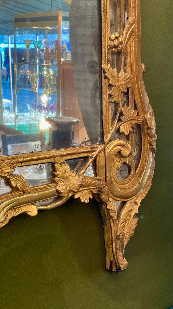 "autumn" Mirror In Gilded Wood, 18th Century-photo-3