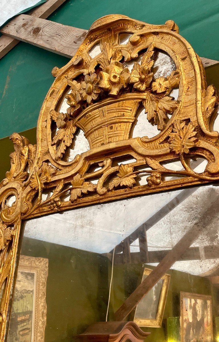 "autumn" Mirror In Gilded Wood, 18th Century-photo-4